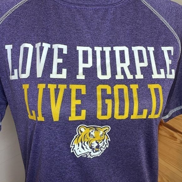 ProEdge LSU Tigers Love Purple Live Gold Collegiate Short Sleeve Tee Small - Picture 4 of 7